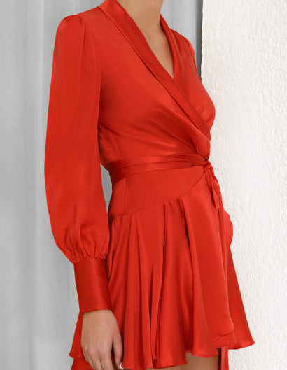 Zimmermann - Scarlet Wrap Dress Short ...